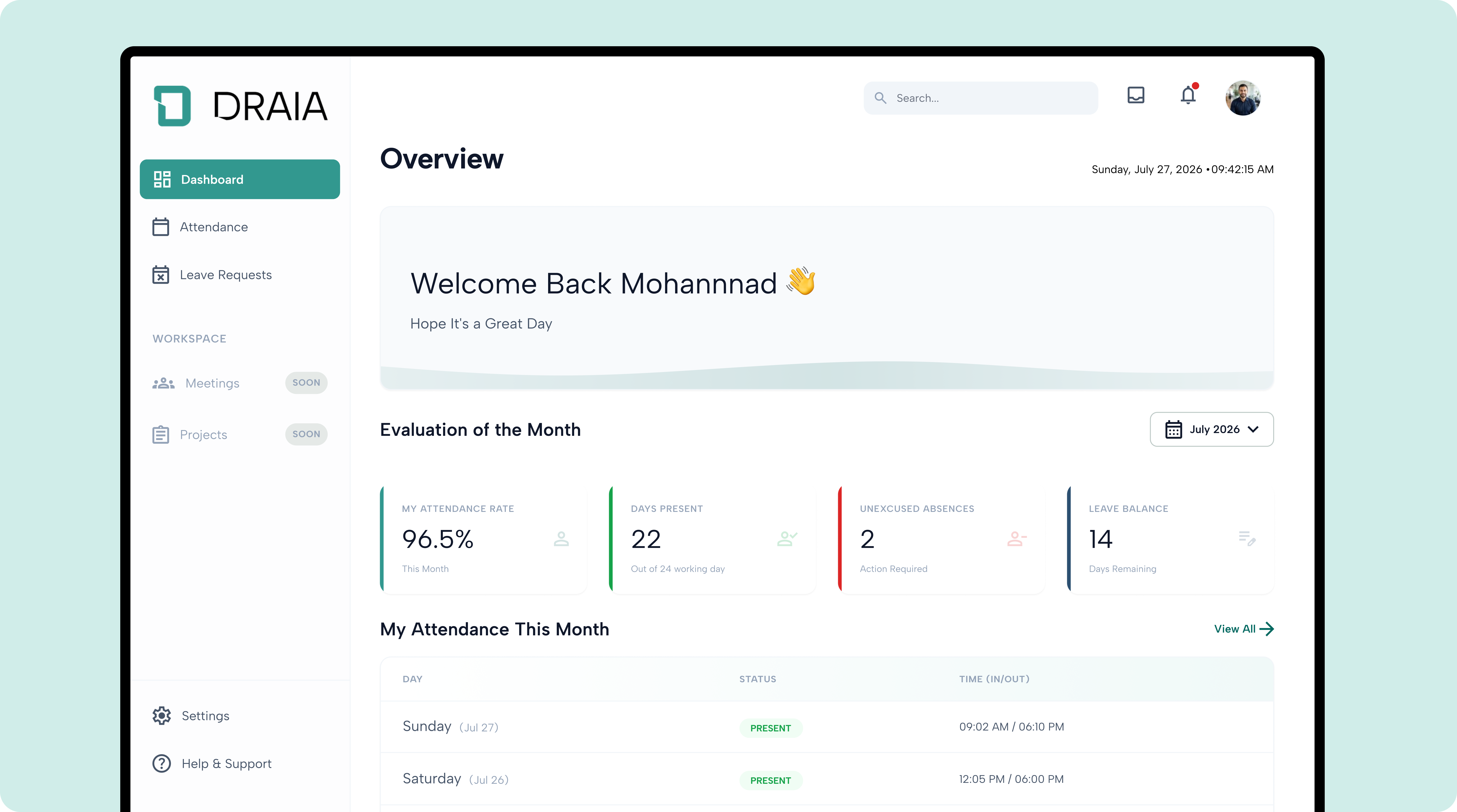 Employee Overview Dashboard